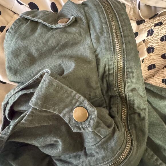 Market & Spruce Olive Green Hooded Utility Vest | Drawstring Anorak Gilet (Sz M) - Picture 7 of 7
